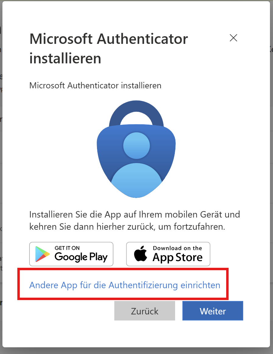 Eine andere Authenticator-App verwenden