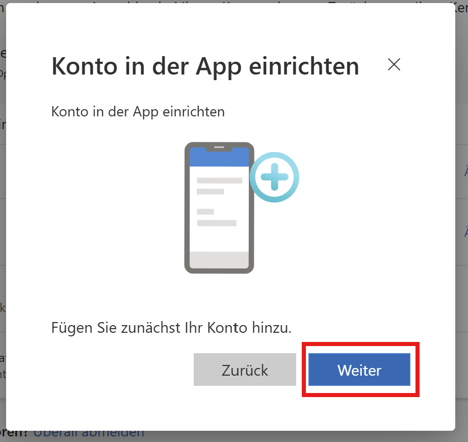Konto in der App einrichten